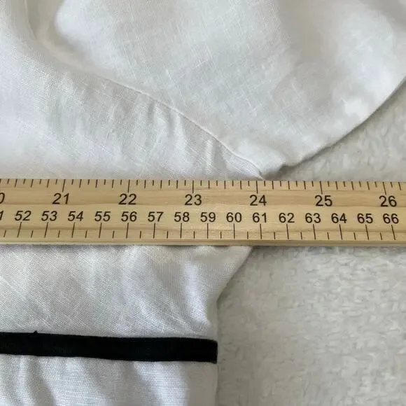 Alexandra Bartlett Women's 100% Linen Tunic Sz 1X White/Black Side Zip hidden - Picture 4 of 6